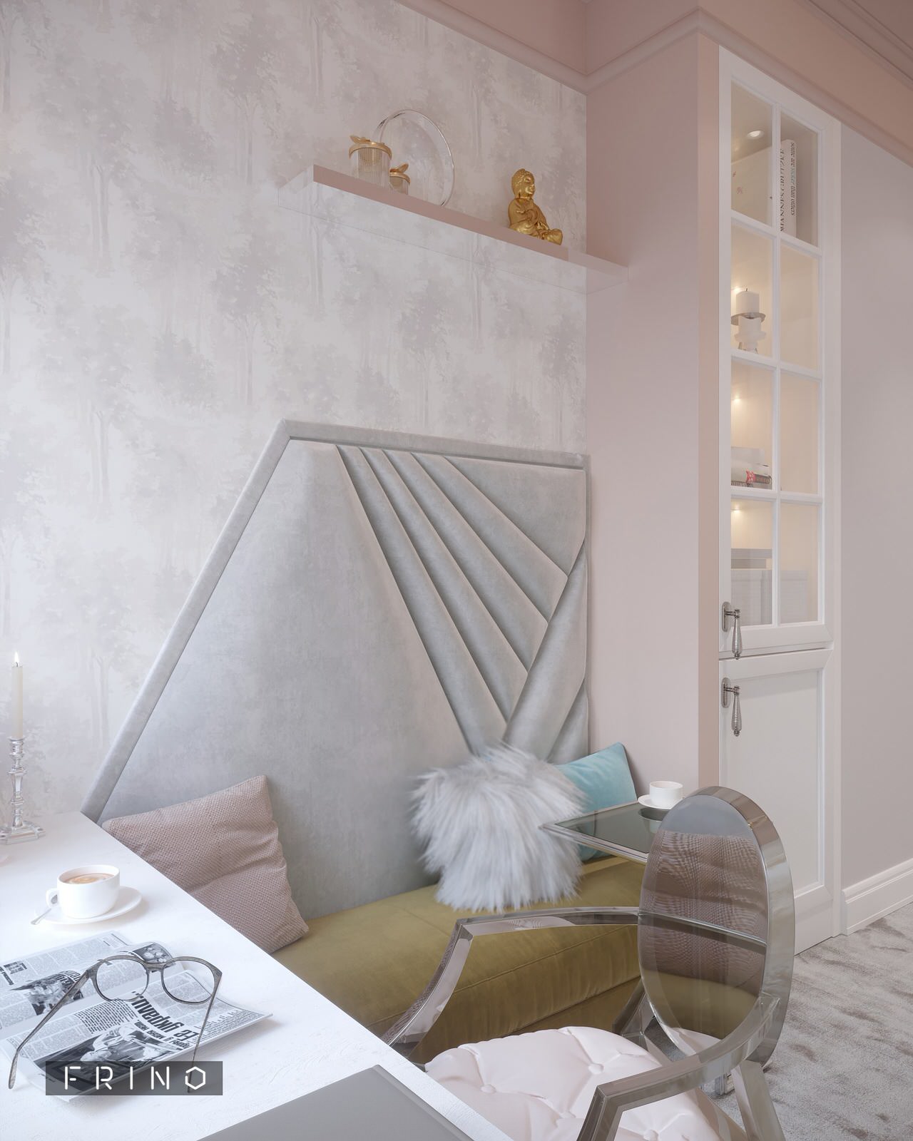 Женский кабинет в проекте "Жемчужная река". Студия  FRINO