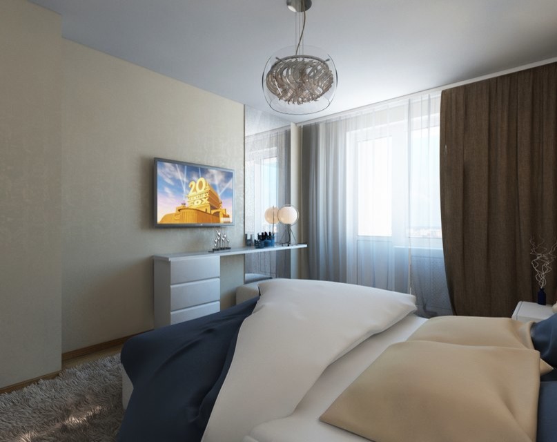 Интерьер для молодой семьи в 3к. кв. в ЖК Близнецы в Солнечном