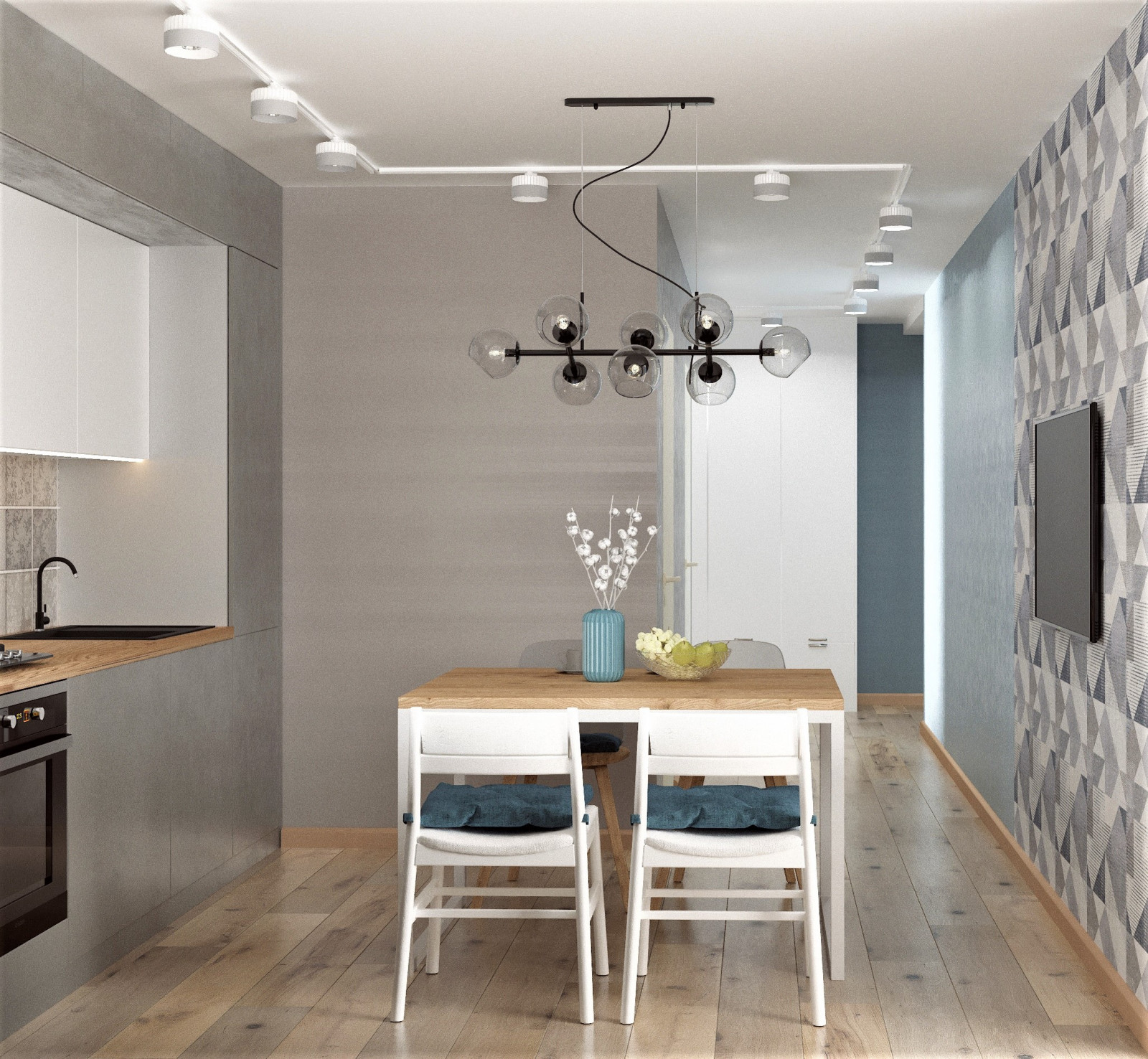 Эскизная визуализация квартиры 75 кв.м. в Ельце