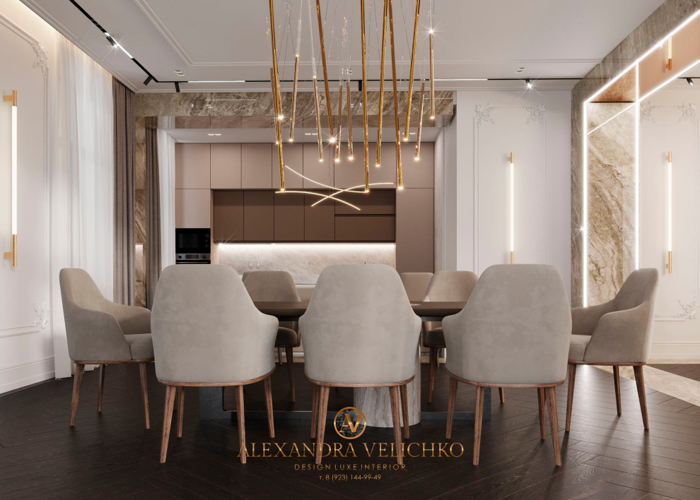 Дизайн интерьера кухни-гостиной в поселке Миллениум