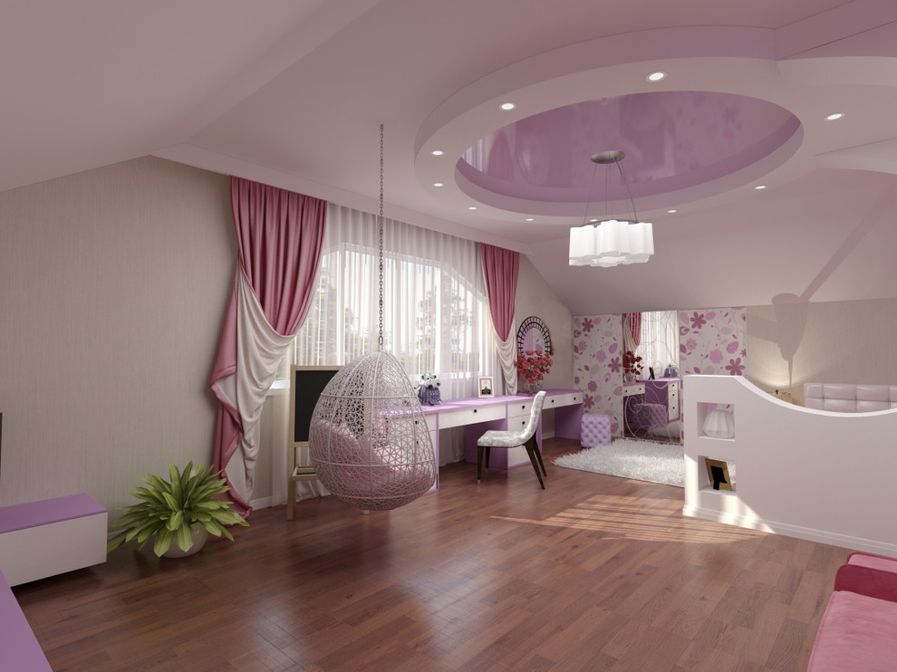 Спальня девочки в мансарде