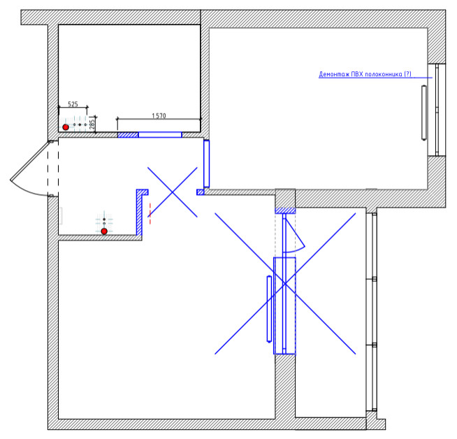 Мини двушка 43 м кв. со спальней на балконе