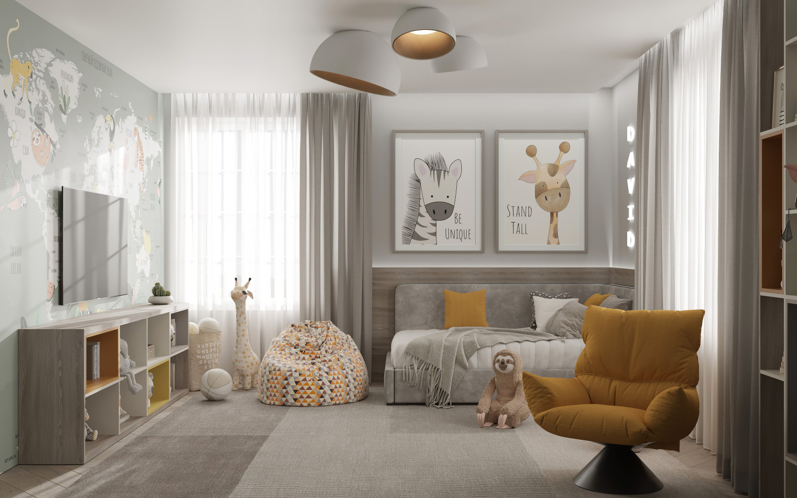 Проект детской комнаты в трехэтажном доме на улице Красная в городе Калининград