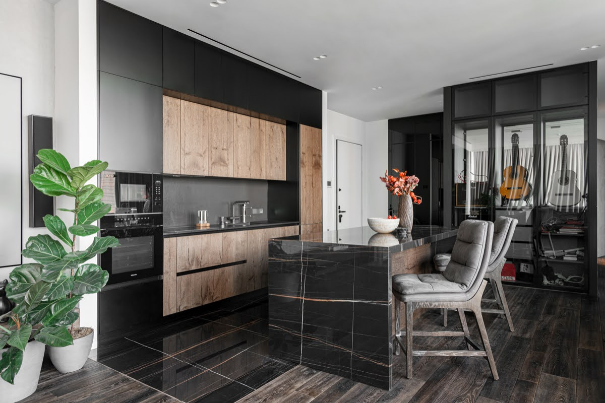 Шикарная кухня-гостиная в Москва-Сити