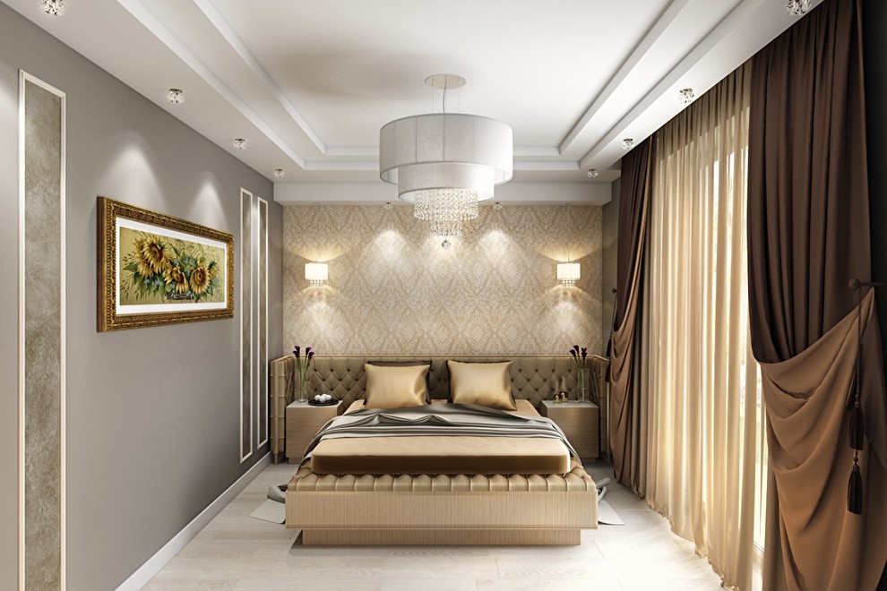 Интерьер загородного дома в серебристых тонах