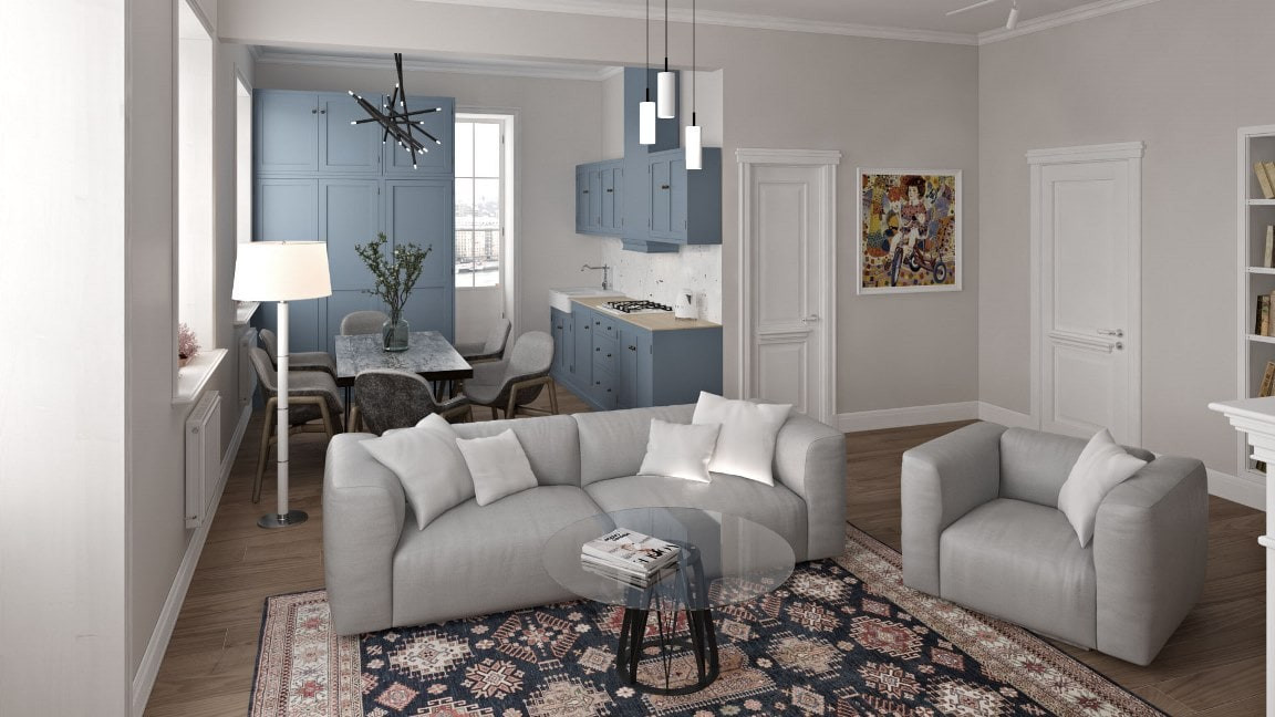 ЖК D1, 3 комнаты, 90 м²