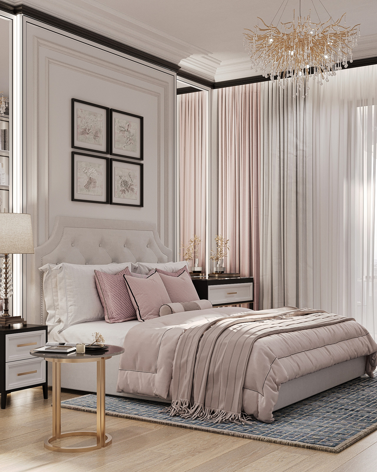 Стильный интерьер с элементами ар-деко в ЖК Петровский квартал на воде - 99 м2