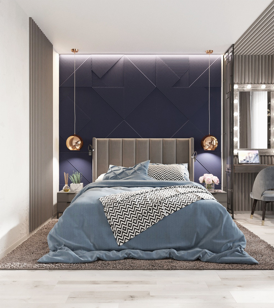 Спальня в синих оттенках