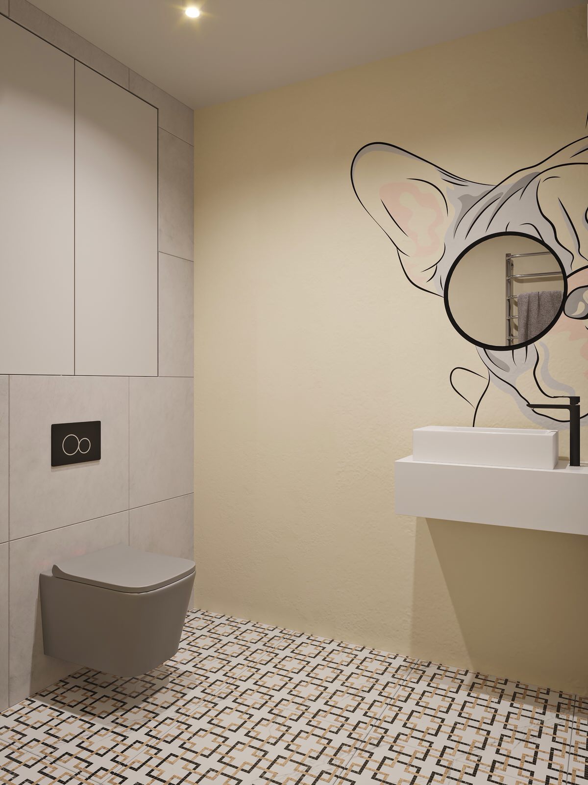 Обложка проекта: Дизайн сан узла с росписью стен