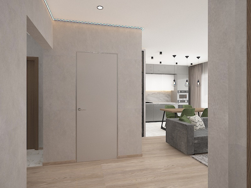 Квартира в современном стиле с элементами лофта, 90 Кв.м