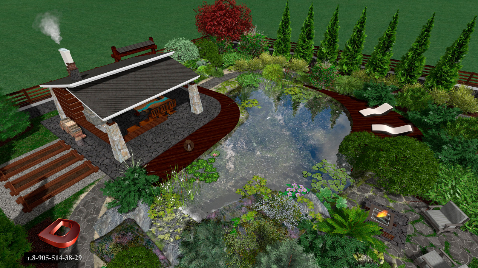 Проект ландшафтного дизайна участка 20 соток,