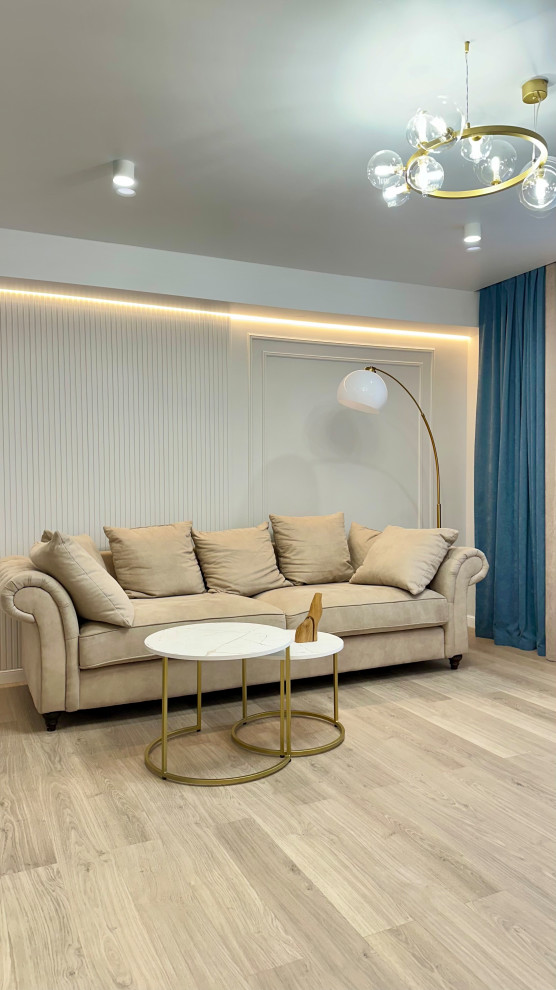 Обложка проекта: Гостиная 16м2 в неоклассическом стиле