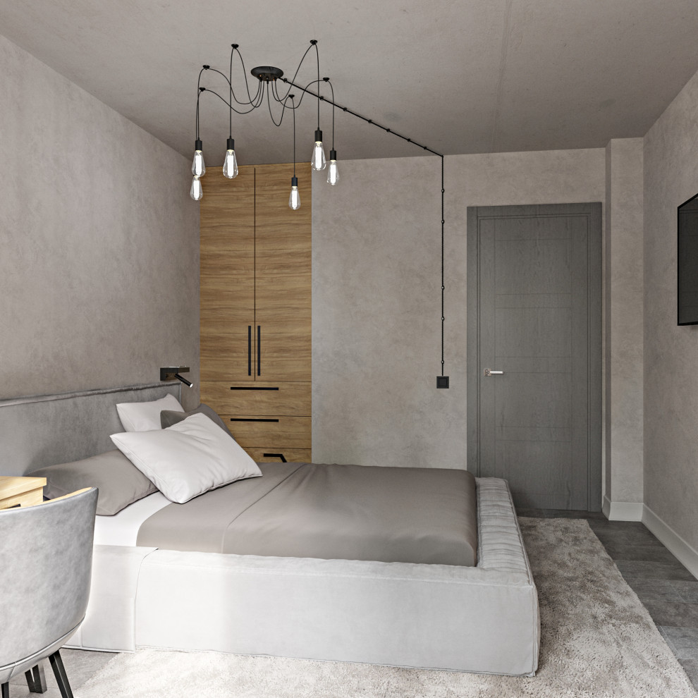 Серая квартира лофт