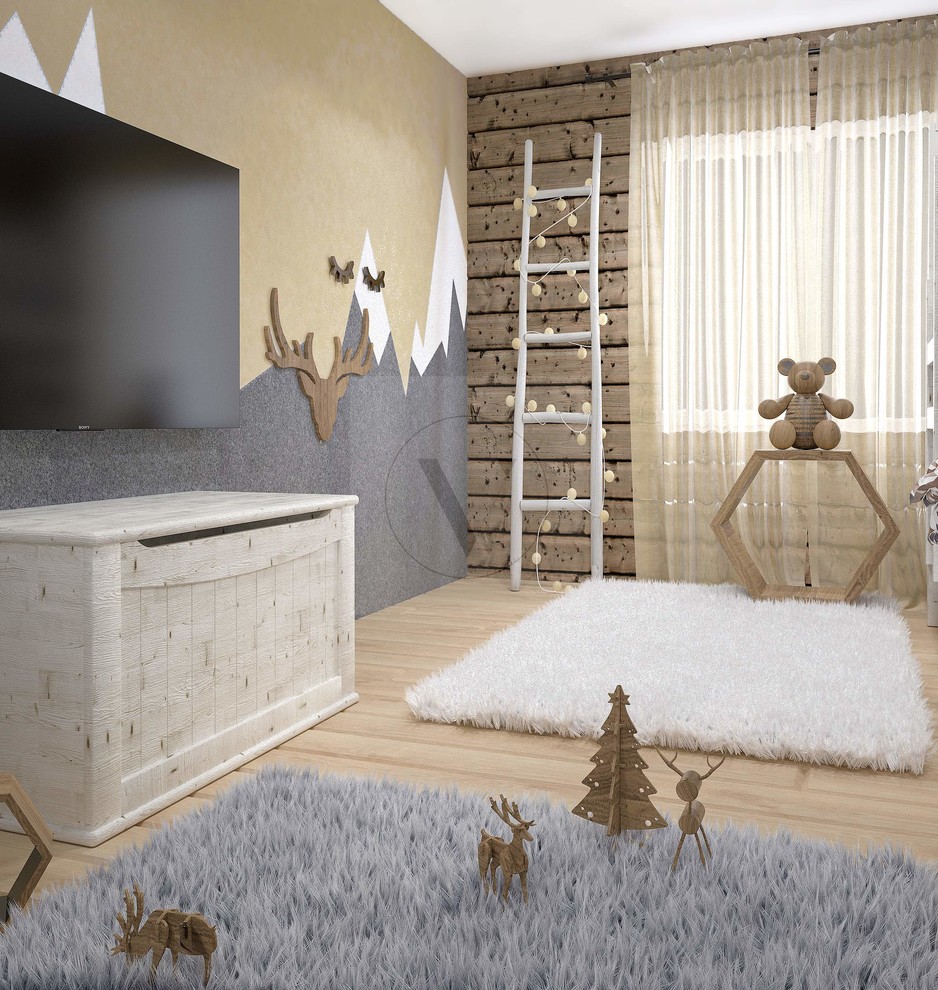 Игровая зона с интересным декором стены