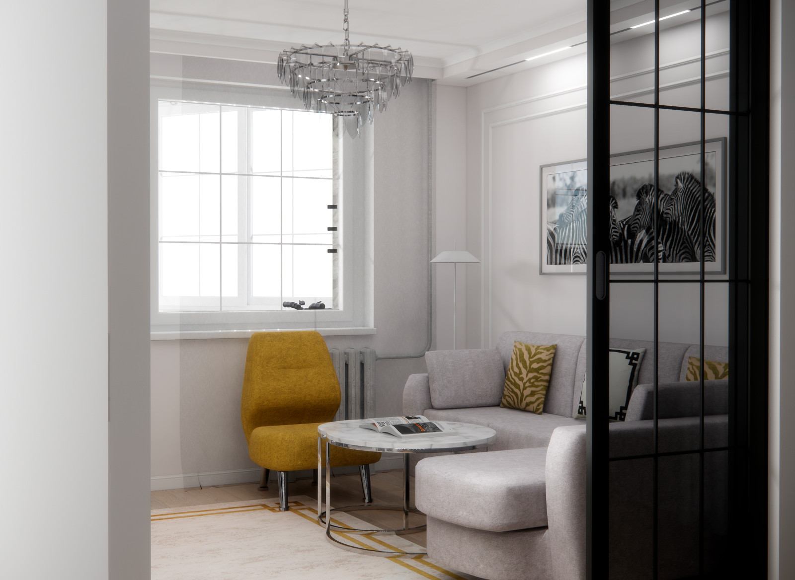 Гостиная, холл и балкон, Нарвская