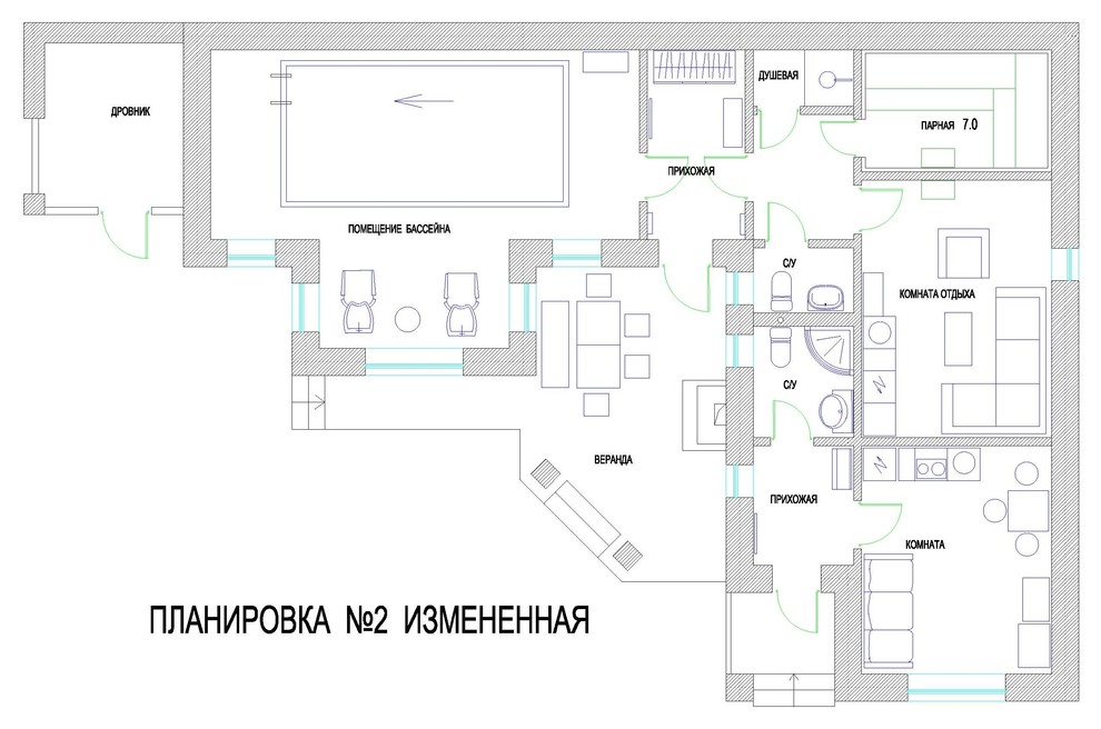 Планировка с бассейном