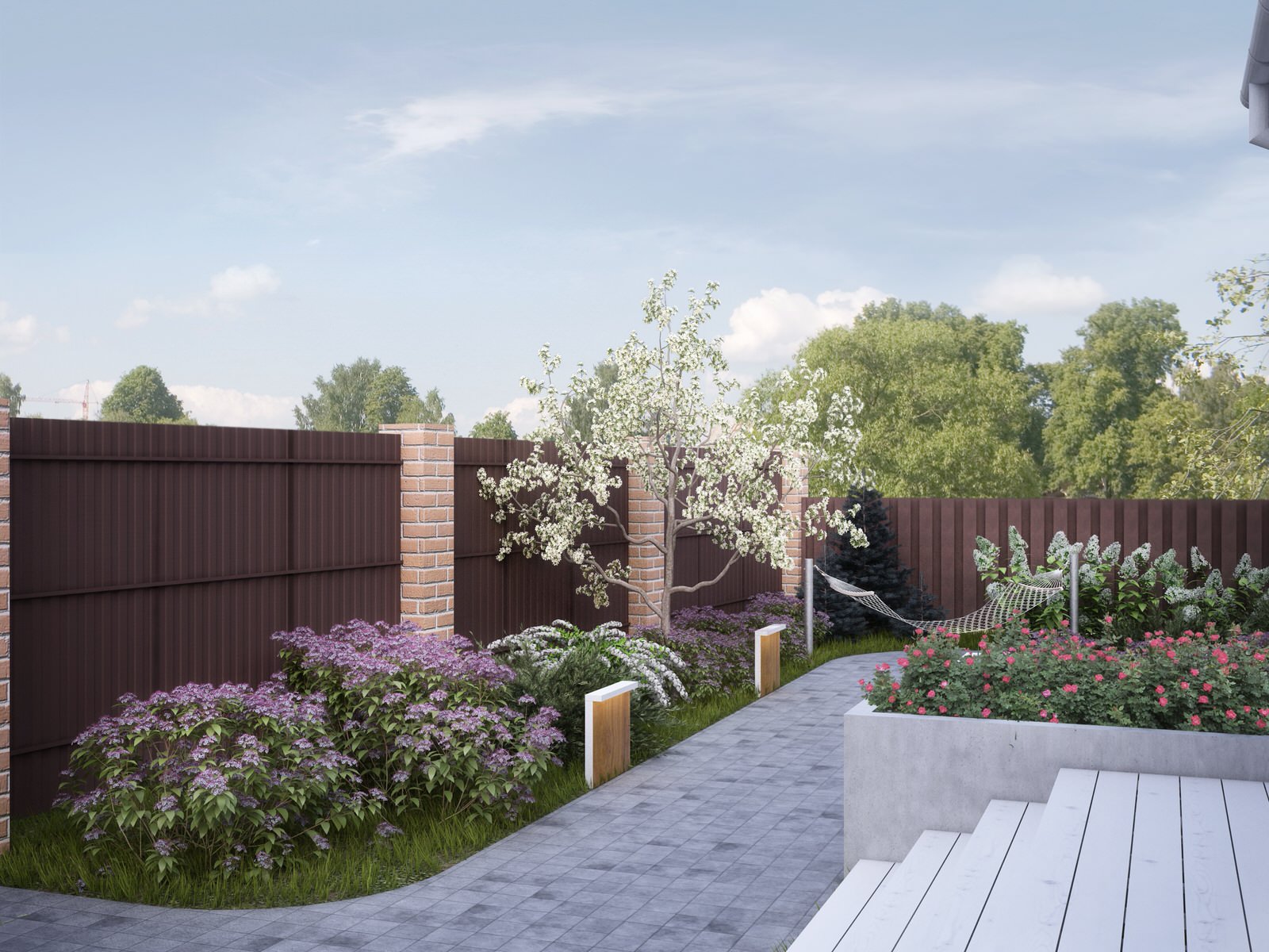 Ландшафтная архитектура участка частного дома в Красноярске