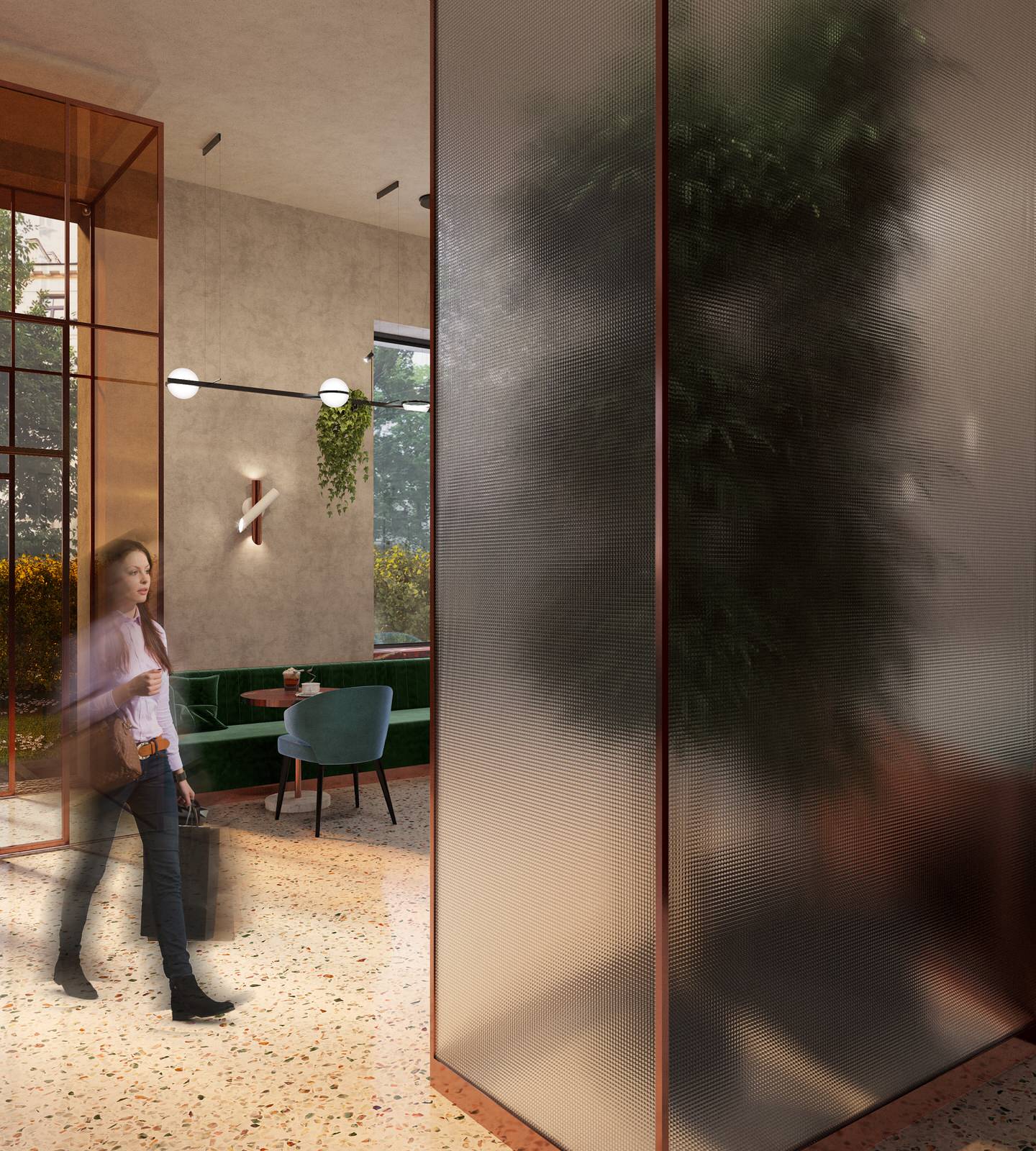 Interior visualisation of cafe and restaurant Villa Forli