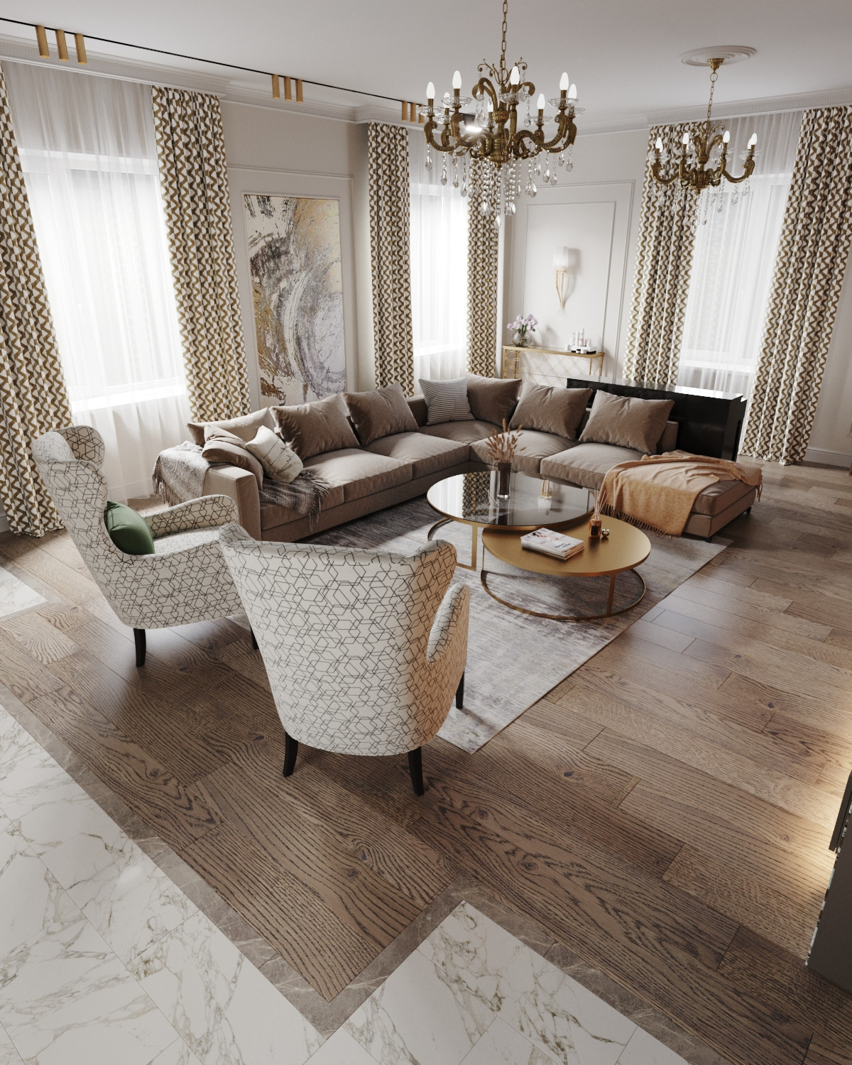 Реконструкция первого этажа в загородном доме