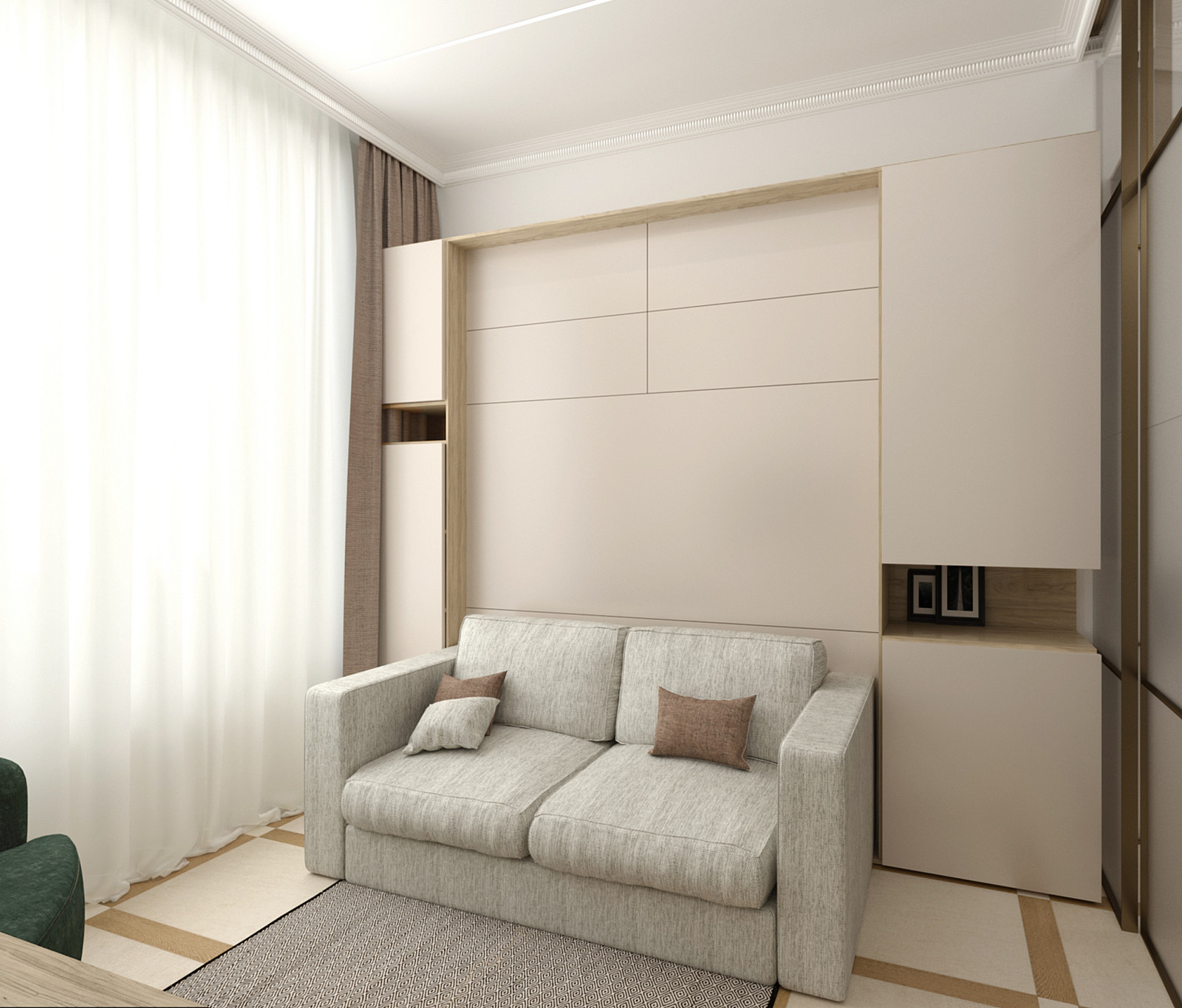 Обложка проекта: Квартира, 46 кв., ЖК "Сердце Столицы", для мамы и дочки, 2020 г.