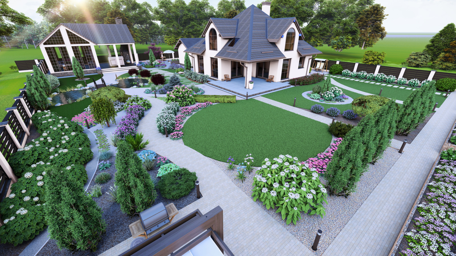 Обложка проекта: Ландшафтный проект загородного дома