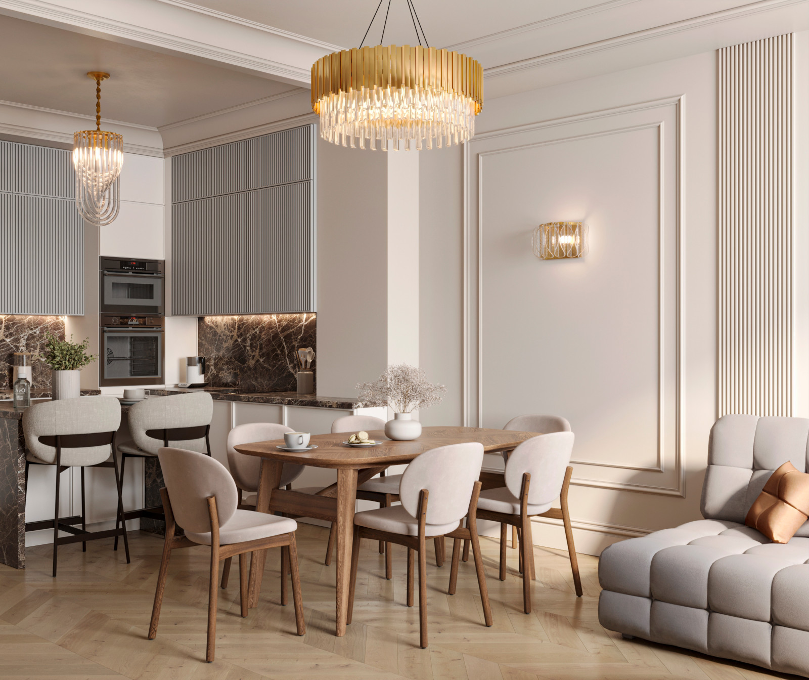 Кухня-гостиная Нео-классика