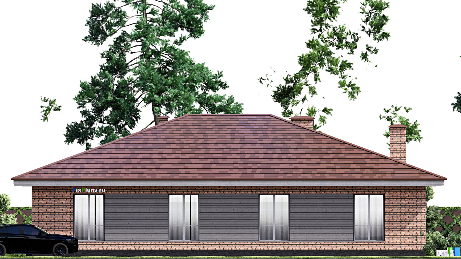 Проект одноэтажного дома 19х15м S203м2 F-15236