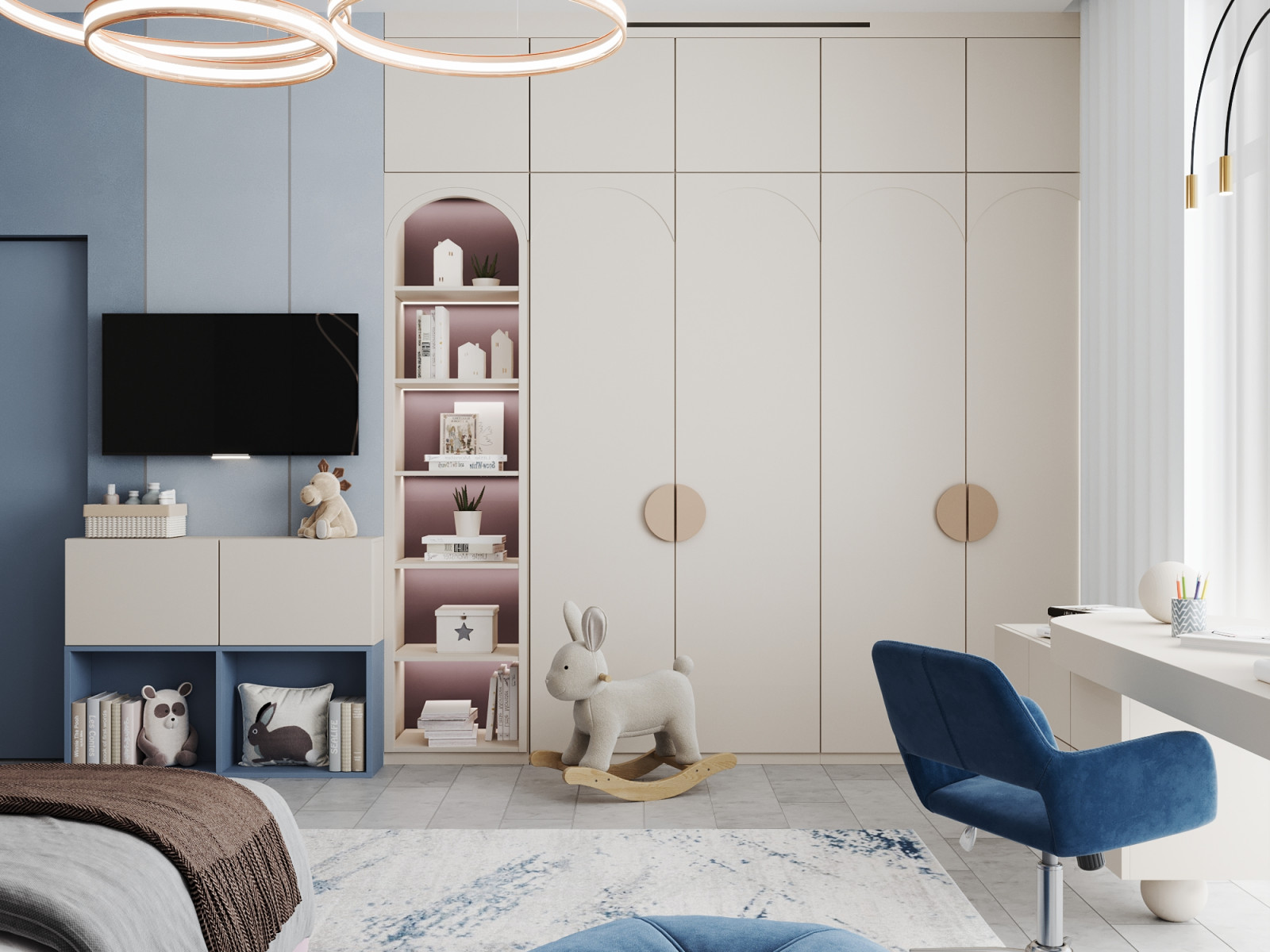 Дизайн-проект дома в голубых тонах