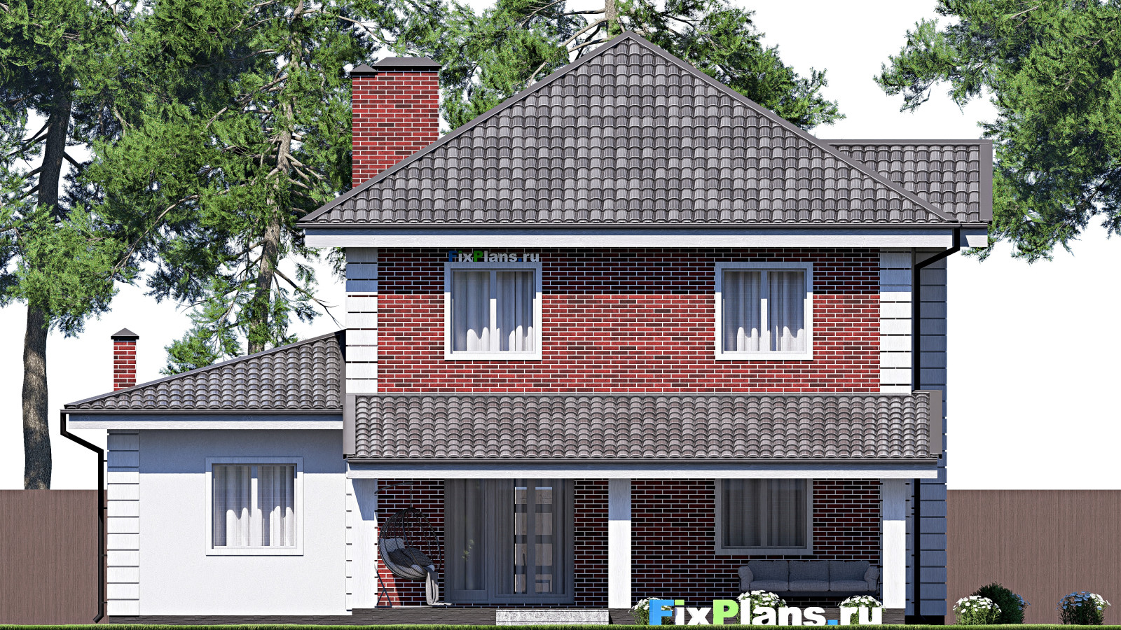 Проект двухэтажного дома 14х14 м S178м2 F-17315