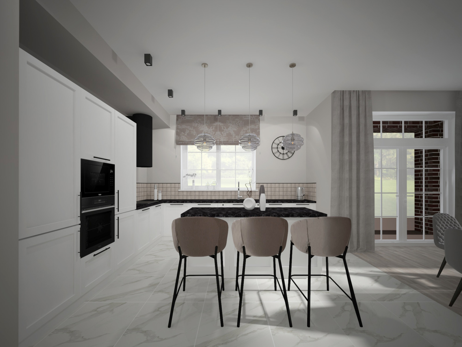 Обложка проекта: Кухня-гостиная в частном доме.