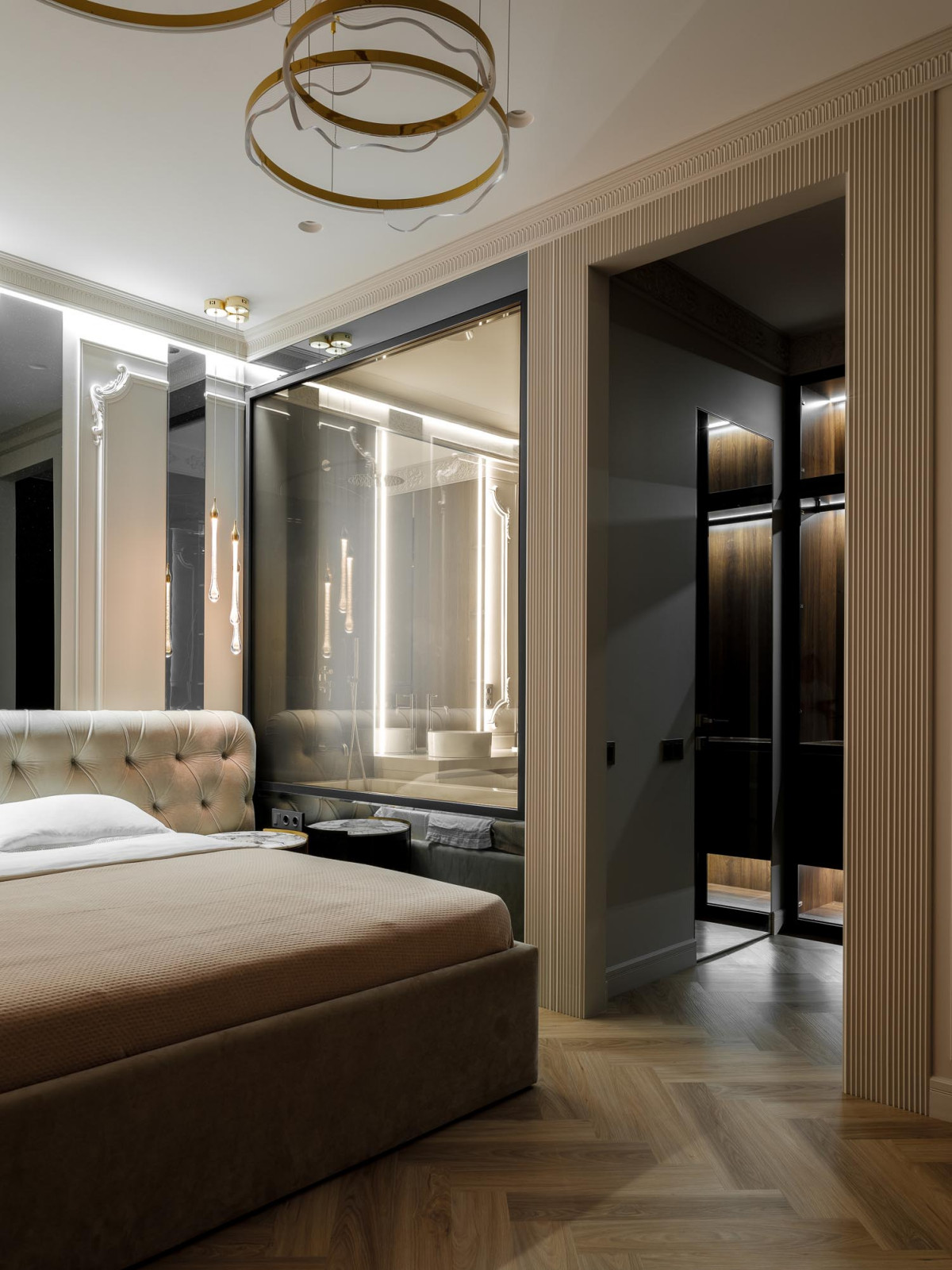 Дизайн проект квартиры 95 м2  ЖК "  Richmond Residence ".Мастер спальная