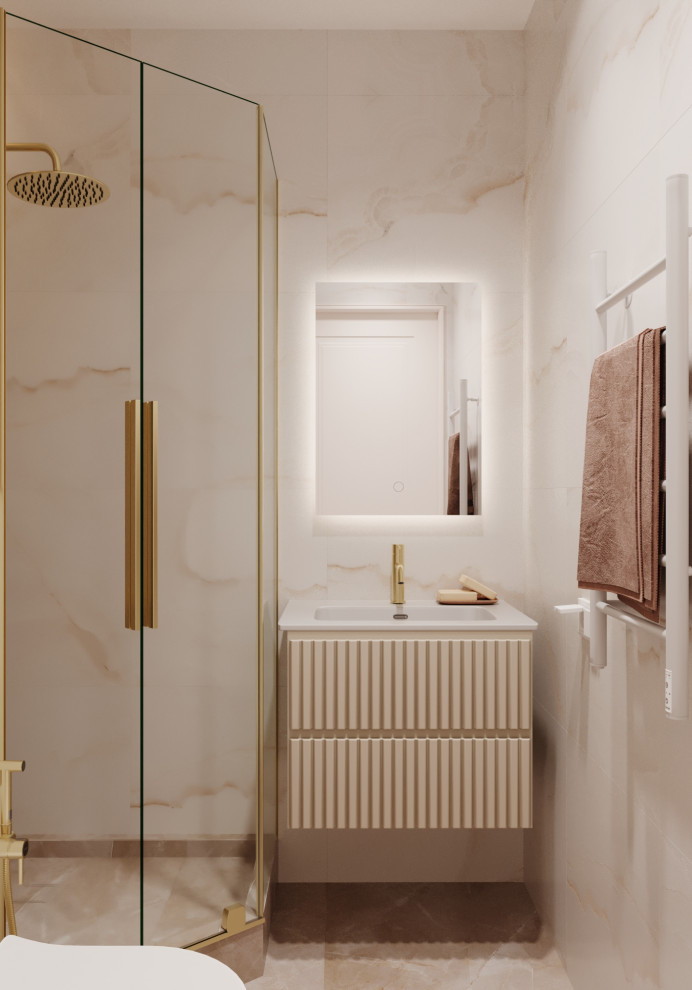 Дизайн проект 3х комнатной квартиры с большой кухней-гостиной