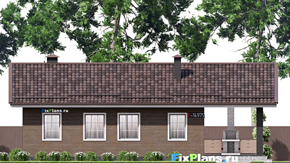 Проект одноэтажного дома 8х14м S97м2 F-14975