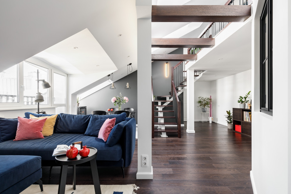 Мансардная двухуровневая квартира в скандинавском стиле