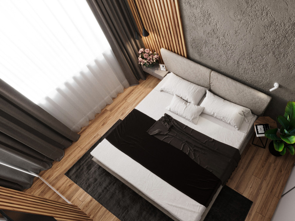 Визуализация спальни и коридора