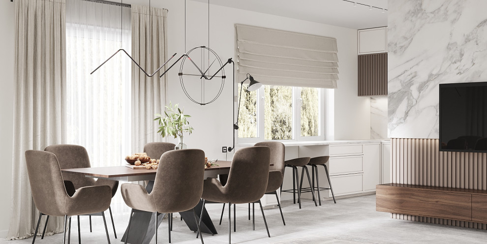 Кухня-гостиная в загородном доме