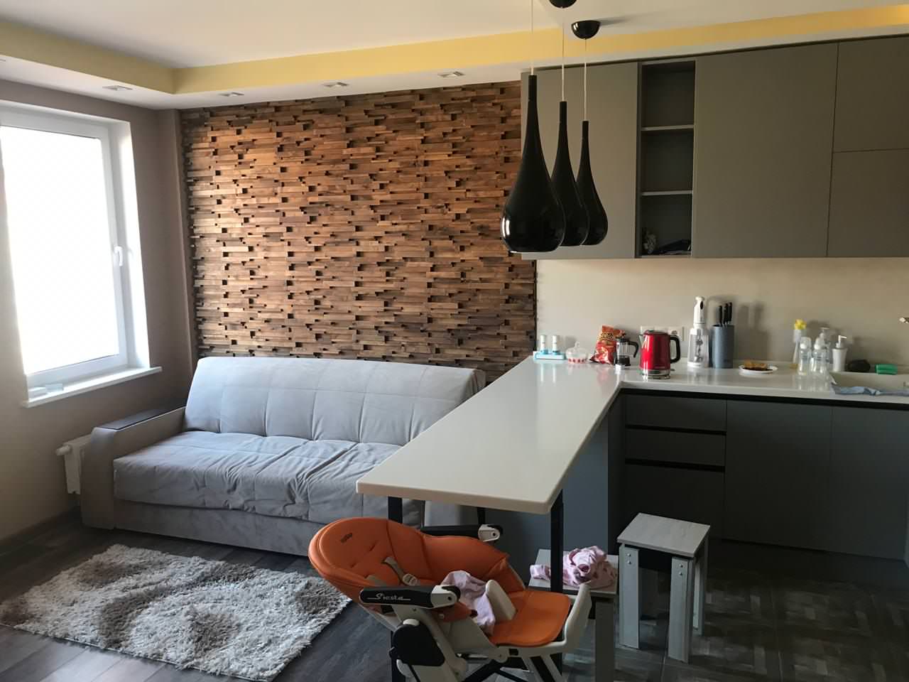 Отделка стен 3д мозаикой в зоне отдыха