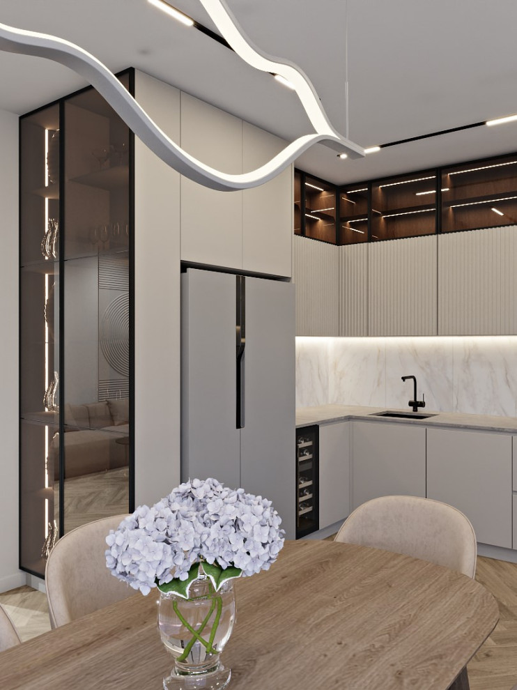 Кухня-столовая в современном стиле