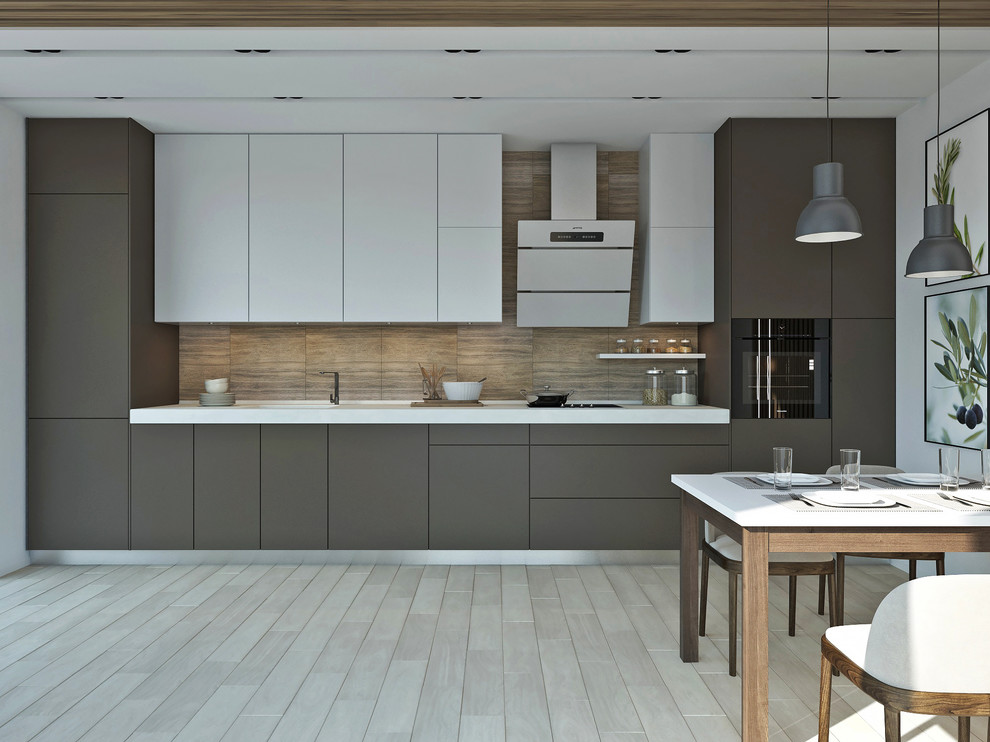 Кухня и гостиная в загородный дом