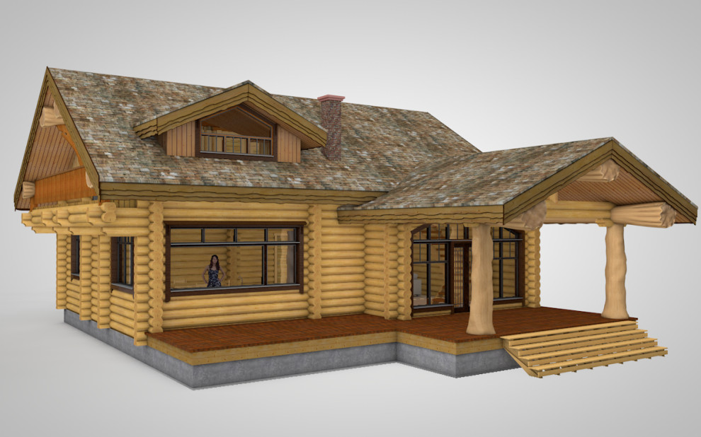 Дом из бревна ручной рубки 173 м.кв.