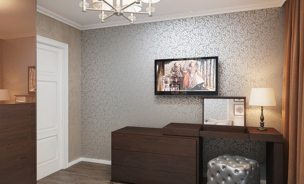 Картира в холодных оттенках с элементами неоклассики