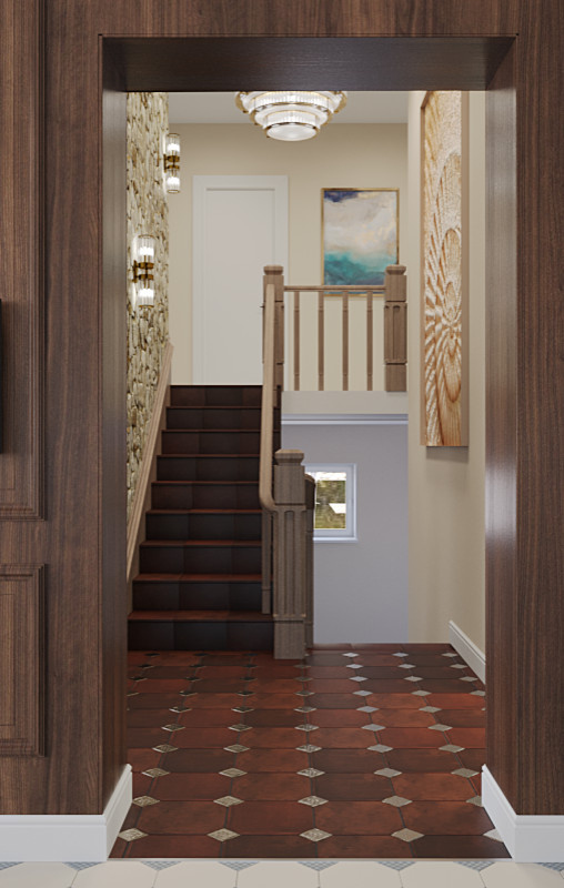 Обложка проекта: Холл с лестницей