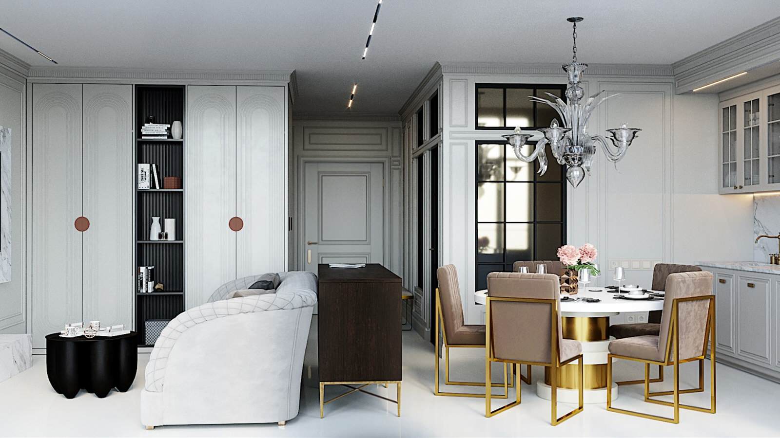 3d визуализация 2х комнатной квартиры