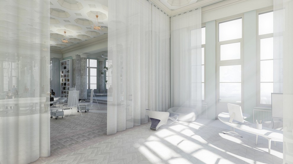 Концепция интерьеров павильона Кролиководство ВДНХ под Школу Новых искусств