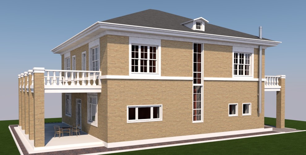 Коттедж с балконами