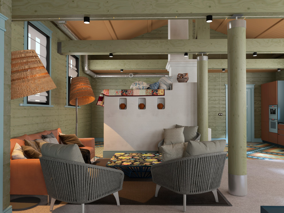 Летняя кухня из клееного бруса