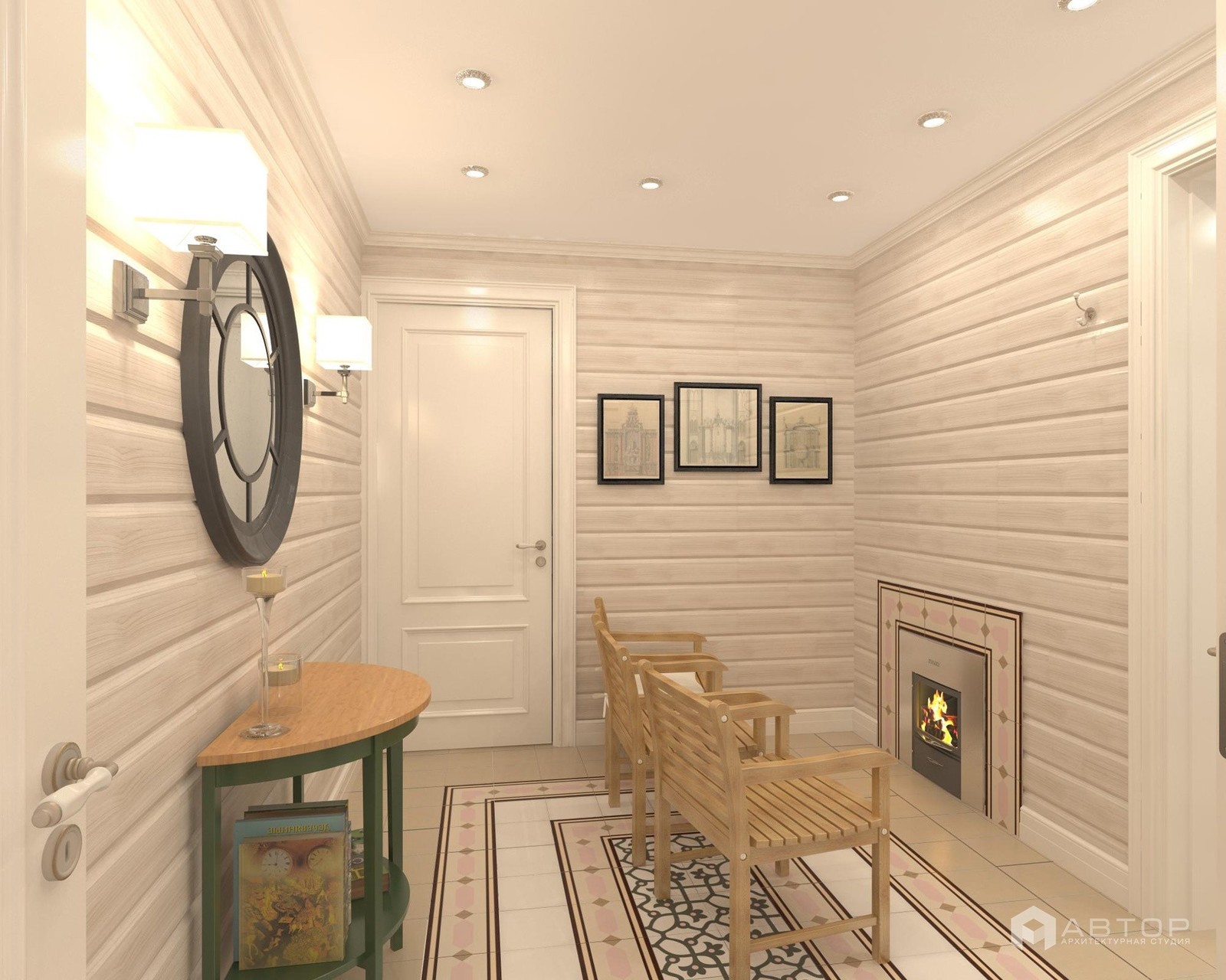 Одноэтажный загородный дом с баней