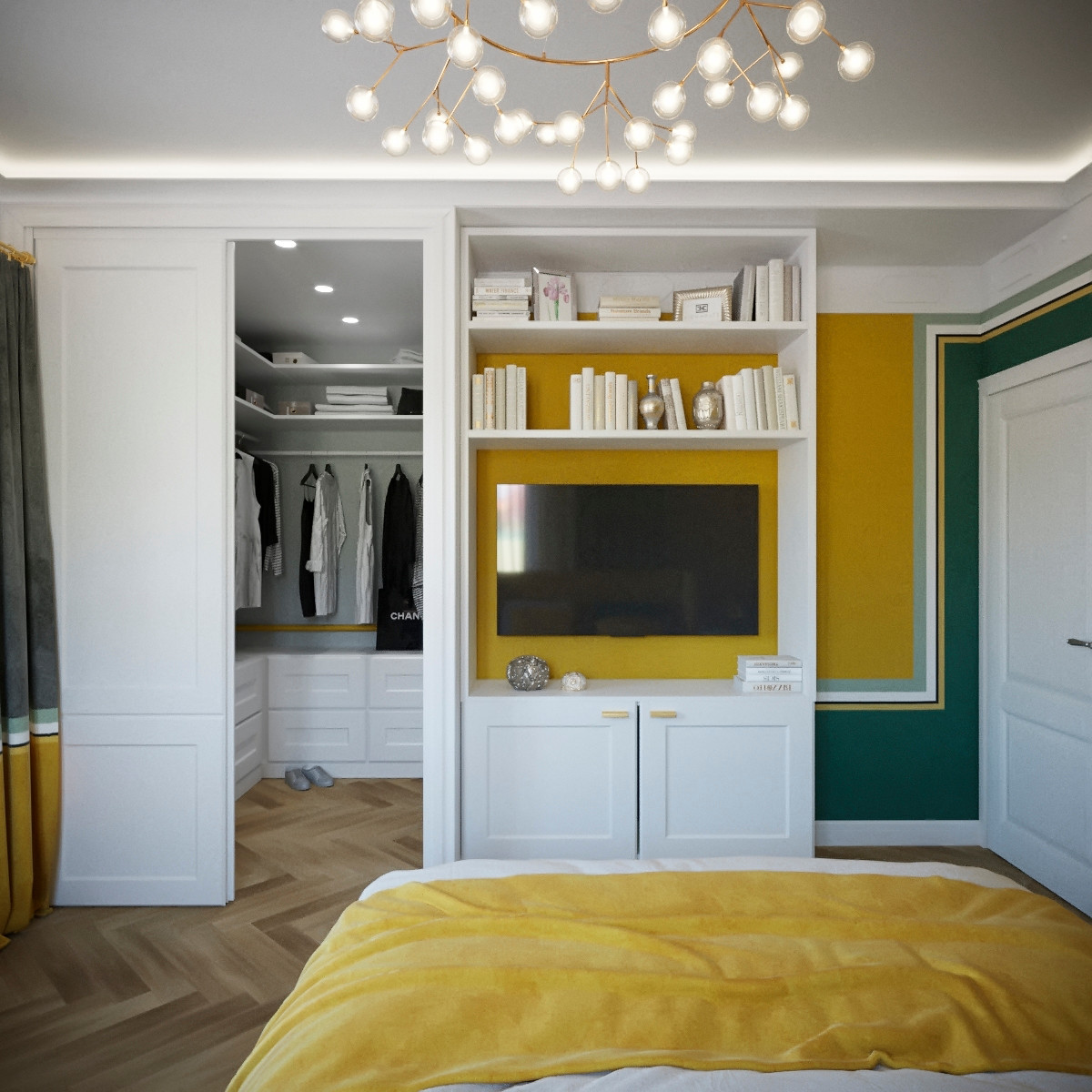 Горчичная спальня