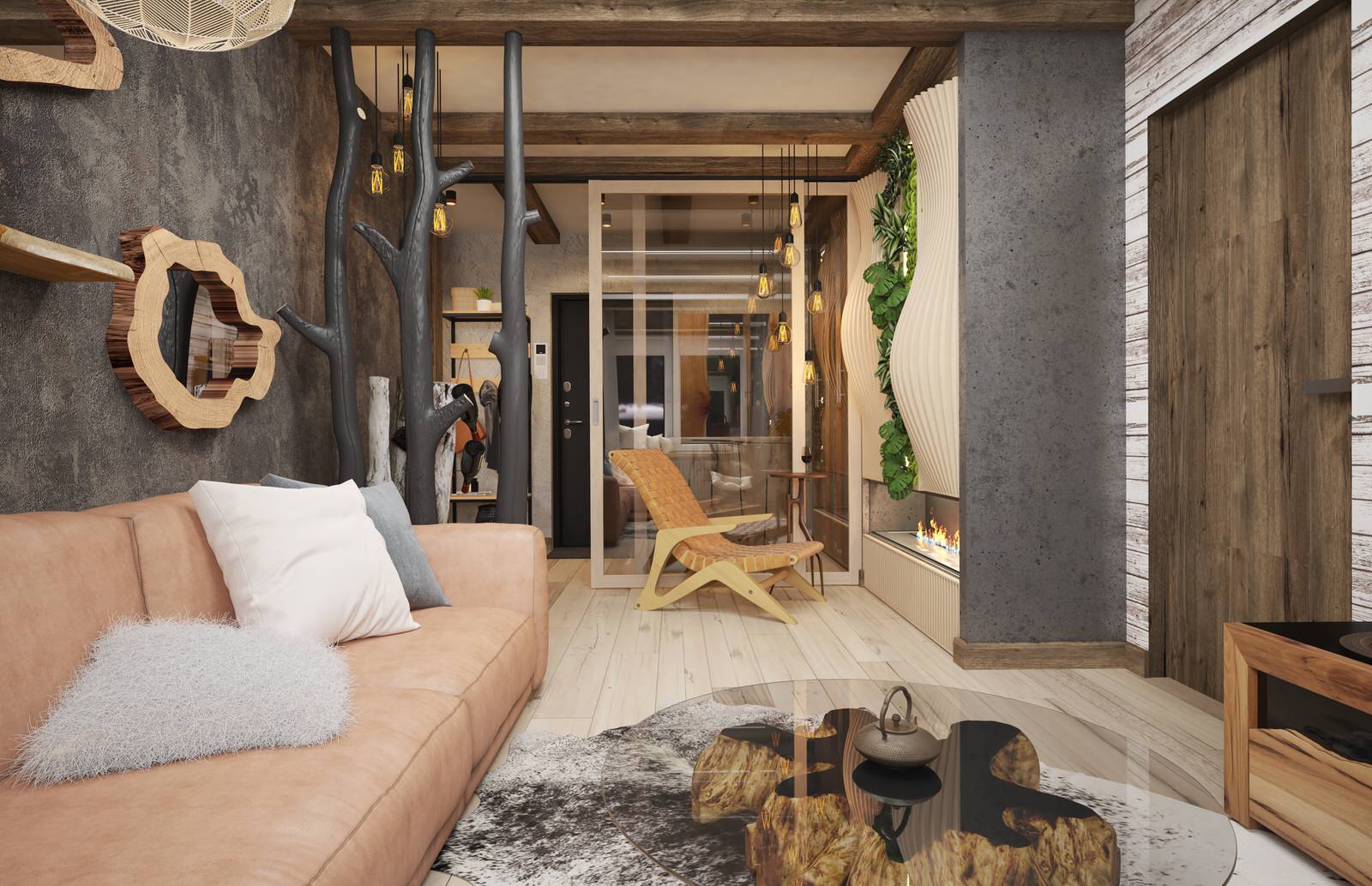 Двухкомнатная квартира. 64 кв.м. в стиле Бохо