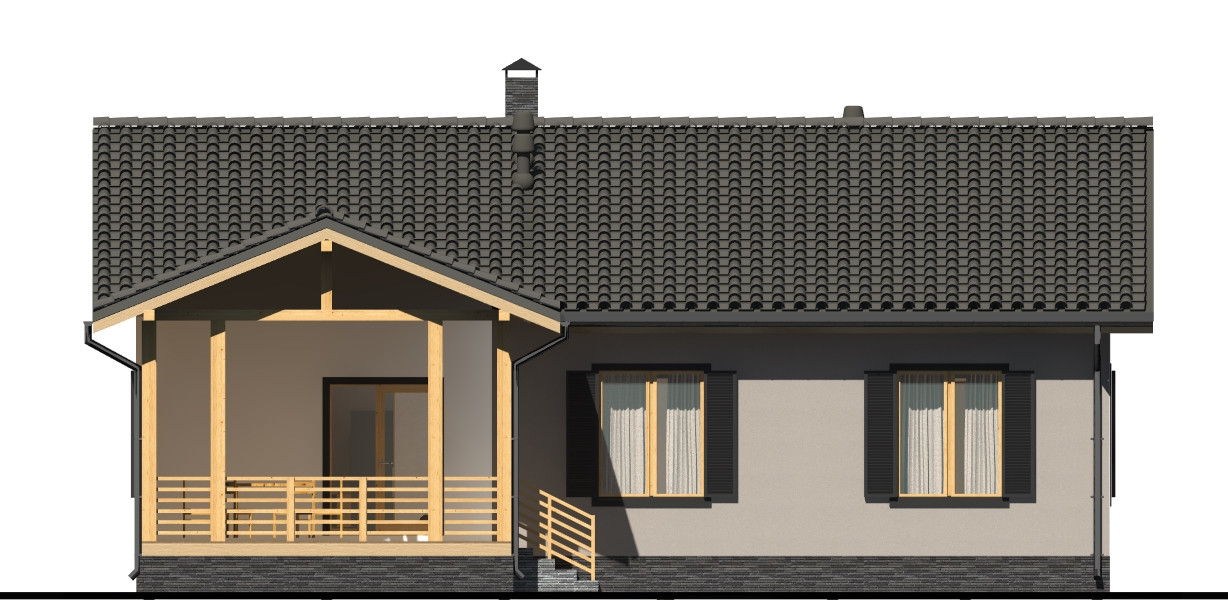 Одноэтажный каркасный дом